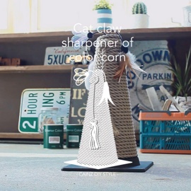 「猫用の爪とぎ」をDIY。ロープと三角コーンで簡単自作